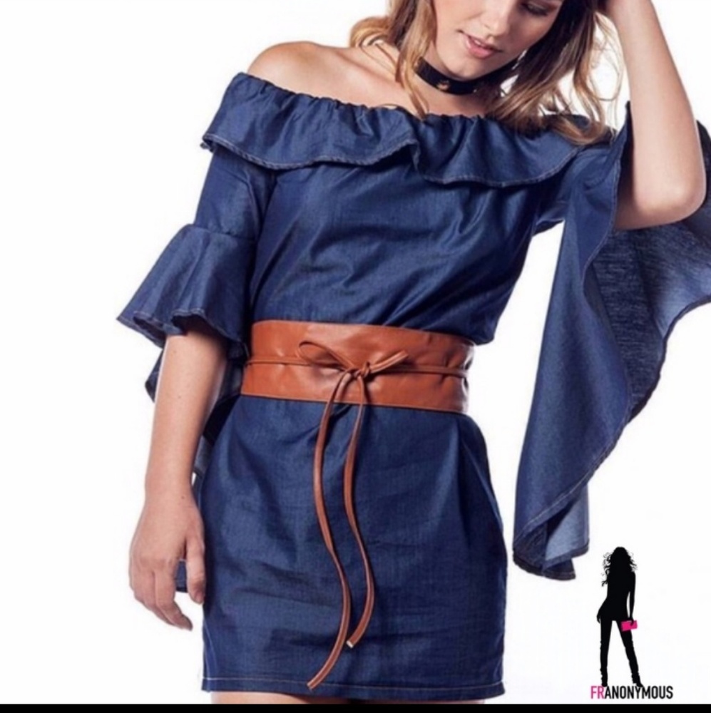 Off Shoulder Denim Dress